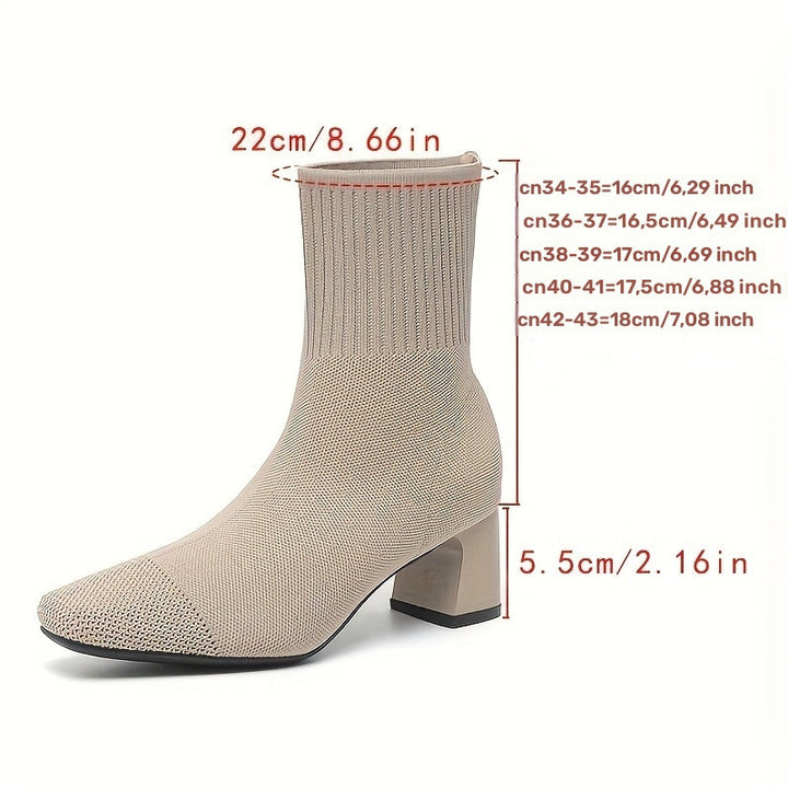 Damen Winterschuhe Stiefeletten mit Blockabsatz und Reißverschluss (15)