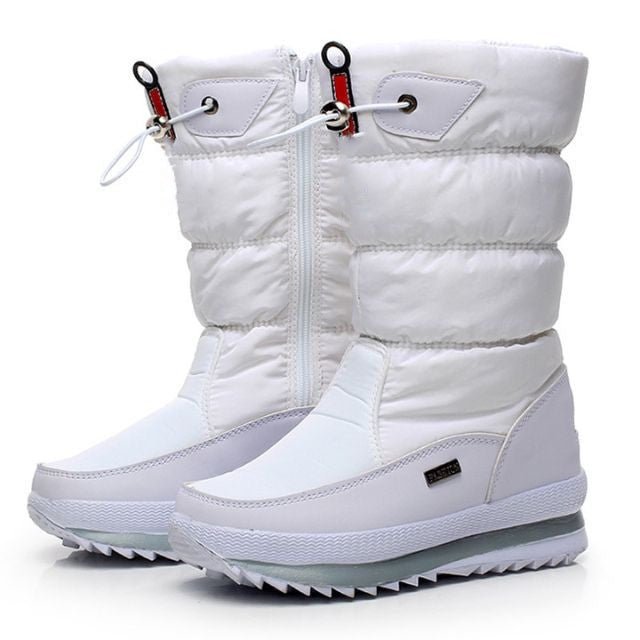 Damen Winterschuhe Wasserdicht mit Rutschfester Sohle in Weiß