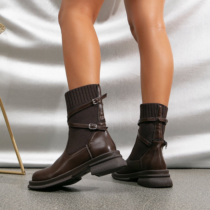 Damen Winterstiefel gefüttert mit Wickelriemen (4)