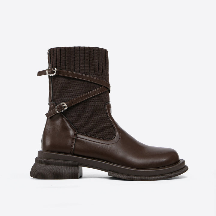 Damen Winterstiefel gefüttert mit Wickelriemen (5)