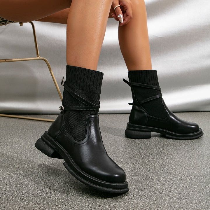 Damen Winterstiefel gefüttert mit Wickelriemen (6)