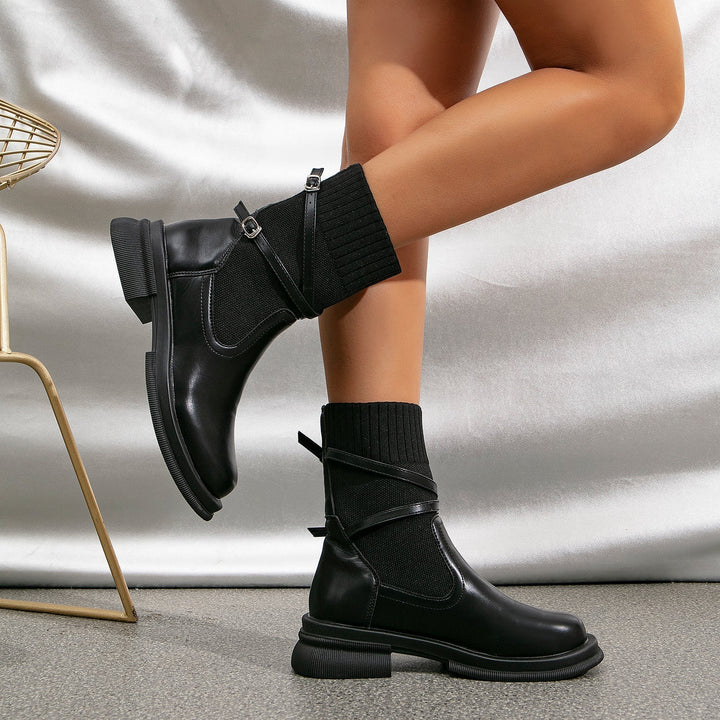 Damen Winterstiefel gefüttert mit Wickelriemen (8)