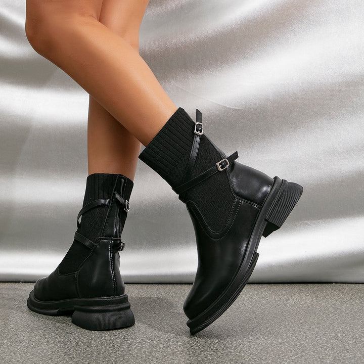 Damen Winterstiefel gefüttert mit Wickelriemen (9)