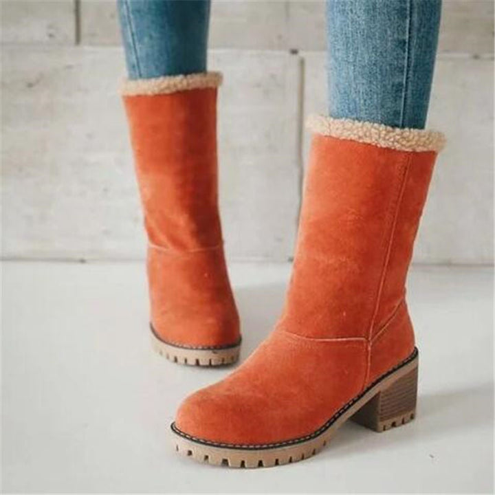 Damen Winterstiefel Gefüttert Wasserdicht Warm in Orange