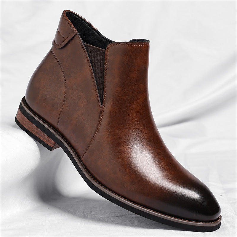 Damen Winterstiefeletten aus Kunstleder mit Reißverschluss in Braun