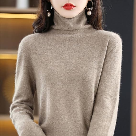 Damen Wollstrick-Pullover für kalte Tage in Dunkelgrau