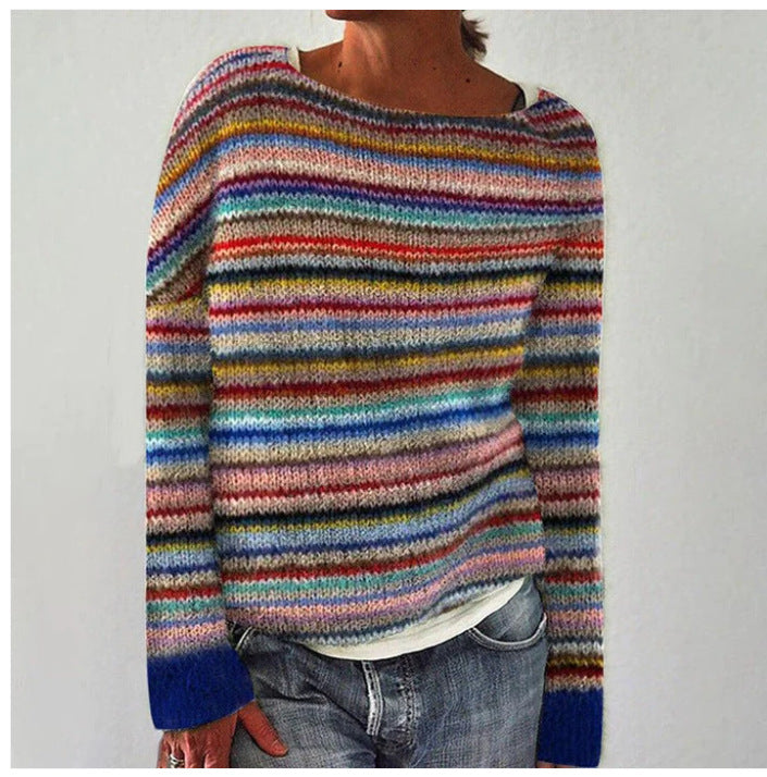 Damen Zeitloser Strick Pullover zum Layern in Blau