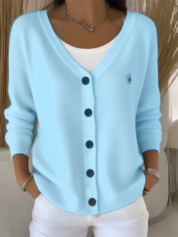 Damen zeitloser Strickpullover in Blau