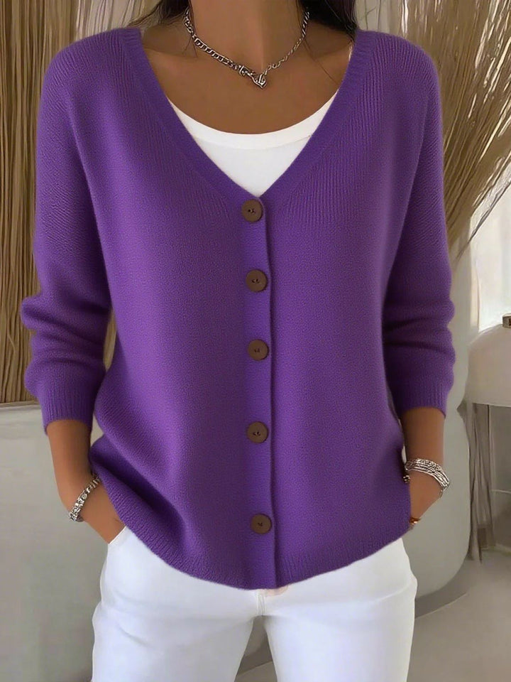 Damen zeitloser Strickpullover in Lila