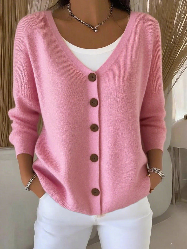 Damen zeitloser Strickpullover in Rosa