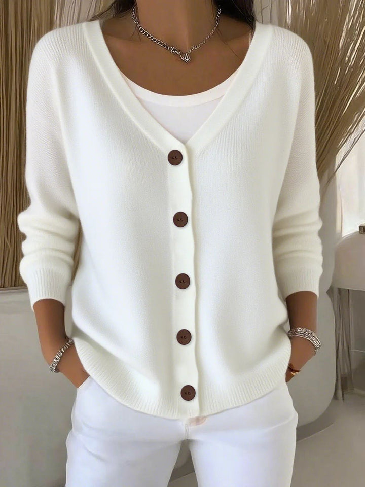 Damen zeitloser Strickpullover in Weiß