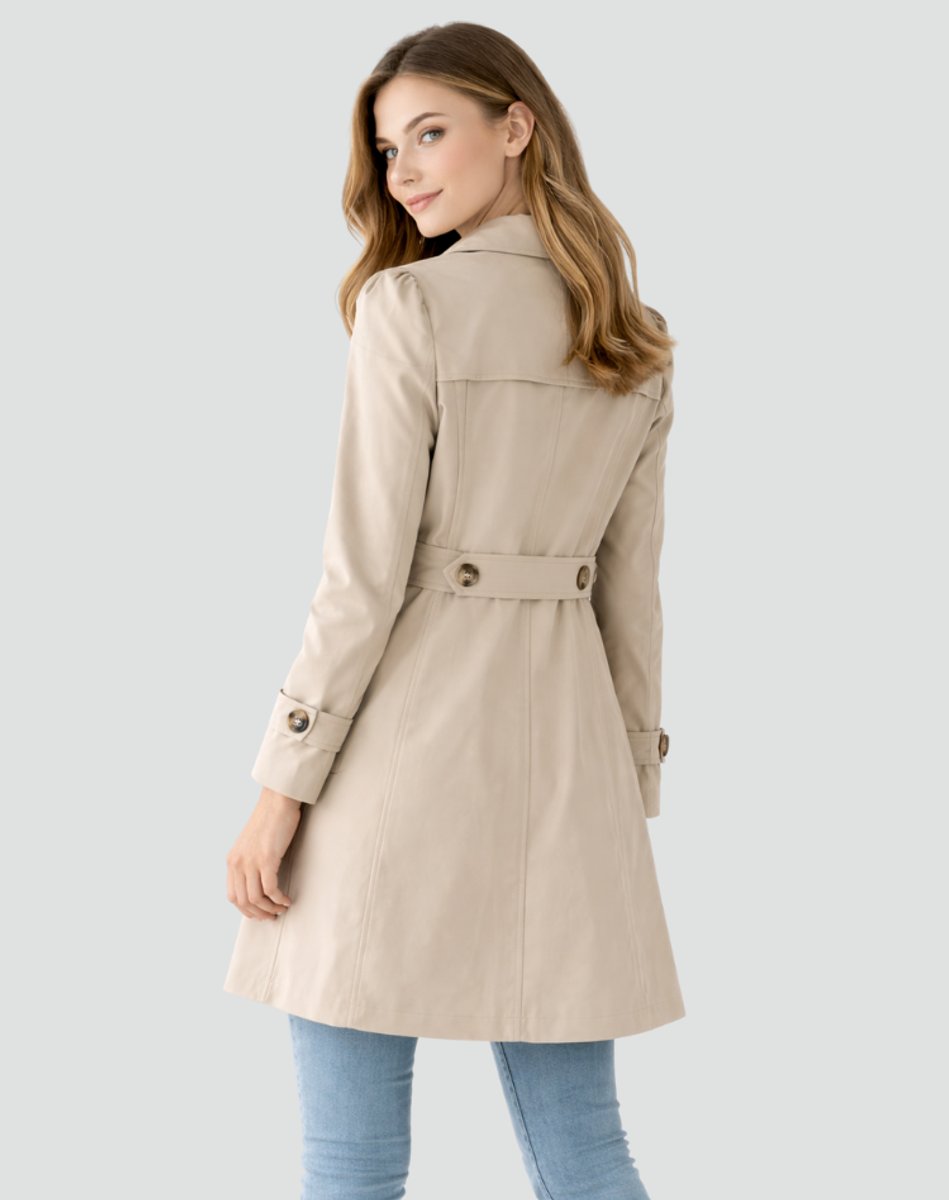 Damen Zeitloser Trenchcoat in Midilänge (5)