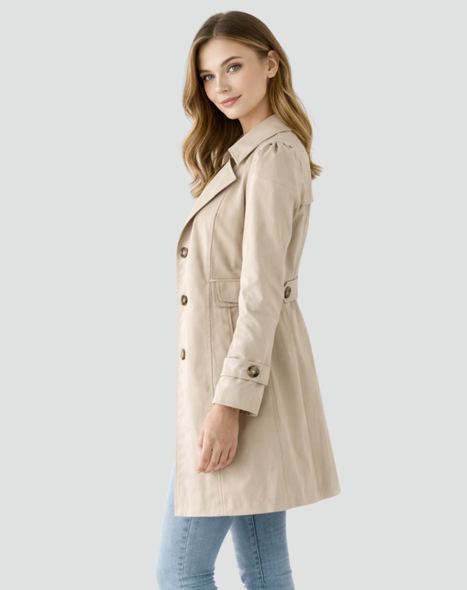 Damen Zeitloser Trenchcoat in Midilänge (6)