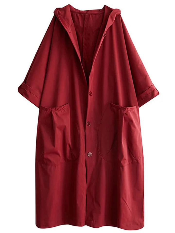 Damen Zeitloser Trenchcoat mit Kapuze (7)