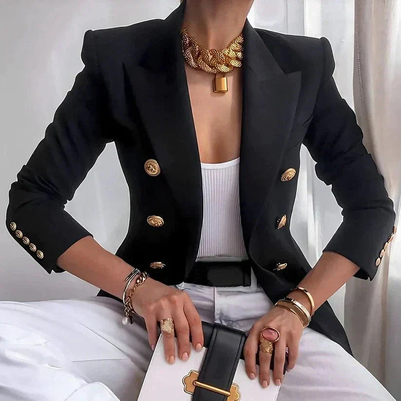 Damen Zweireihiger Blazer für Büro und Freizeit