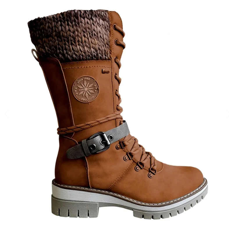 Damenstiefeletten für Winter mit orthopädischer Sohle in Braun