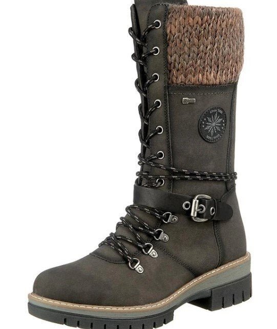 Damenstiefeletten für Winter mit orthopädischer Sohle in Grün