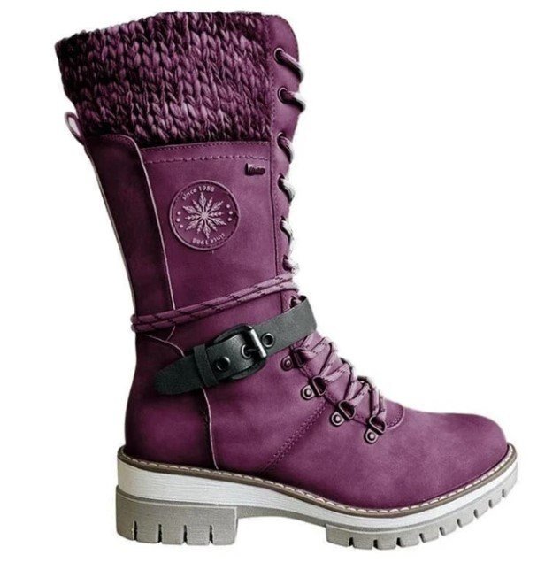 Damenstiefeletten für Winter mit orthopädischer Sohle in Lila