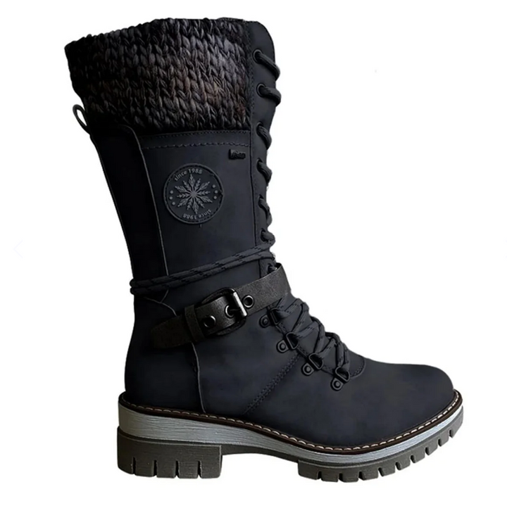 Damenstiefeletten für Winter mit orthopädischer Sohle in Schwarz