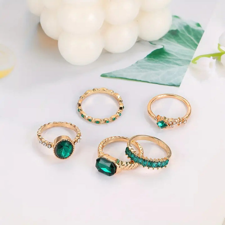 Exquisites Set von Zarin-Ringen | Goldfarben