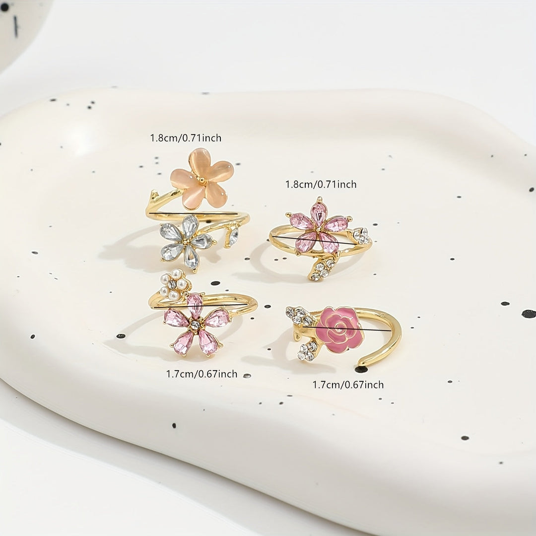 Legierter Strass Ring Set