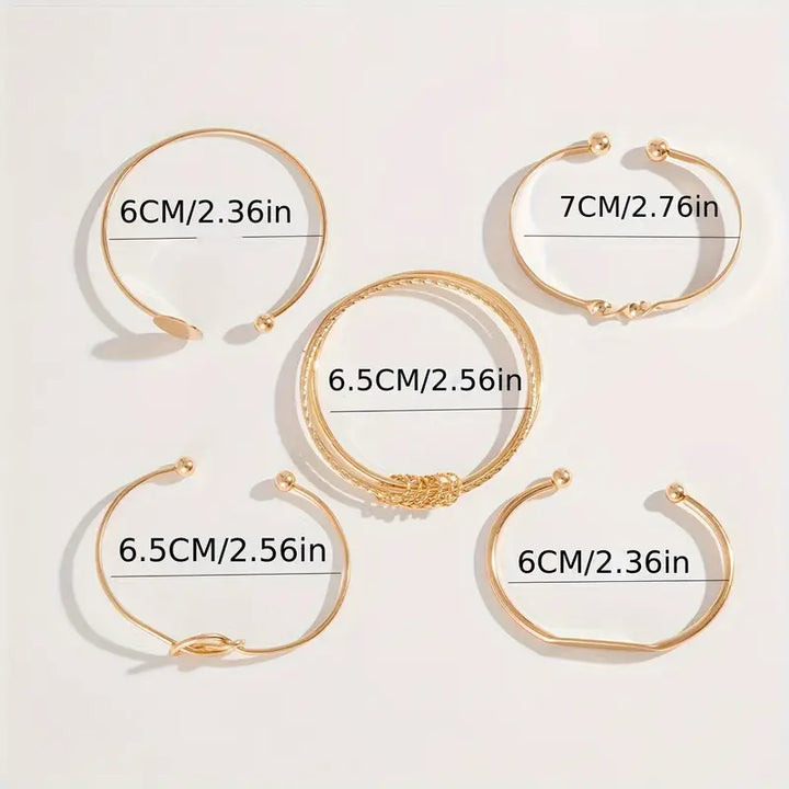 Anspruchsvolles, geknüpftes, elegantes Goldfarbenes Armband-Set