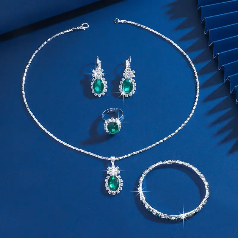 Seloria Grevalyn Schmuckset | Weißgoldfarben