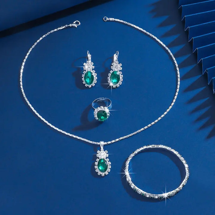 Seloria Grevalyn Schmuckset | Weißgoldfarben