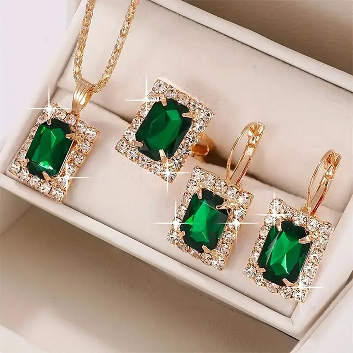 Sylvara Greenveil Schmuckset | Weißgoldfarben