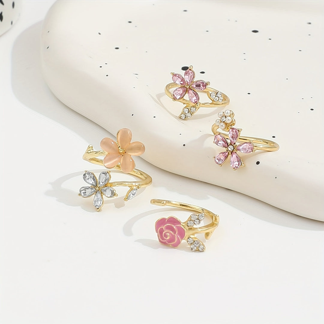 Legierter Strass Ring Set
