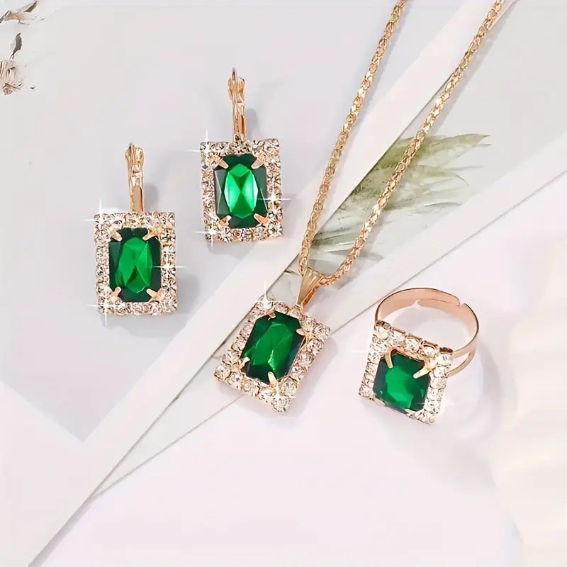 Sylvara Greenveil Schmuckset | Weißgoldfarben