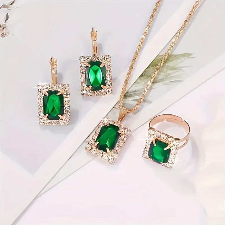 Sylvara Greenveil Schmuckset | Weißgoldfarben