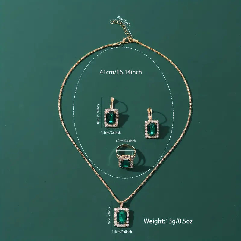Sylvara Greenveil Schmuckset | Weißgoldfarben
