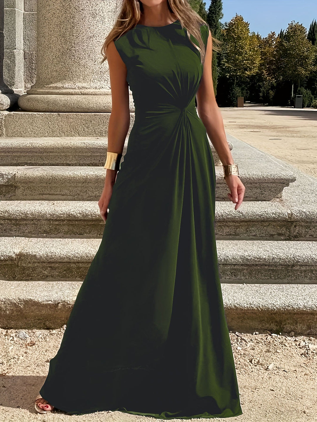 Damen Elegantes Maxikleid für Hochzeitsgäste in Grün