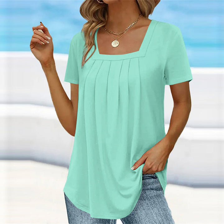 Elegante Bluse mit Karree-Ausschnitt in Mintgrün