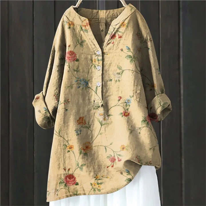 Elegante Blütenbluse in Gelb