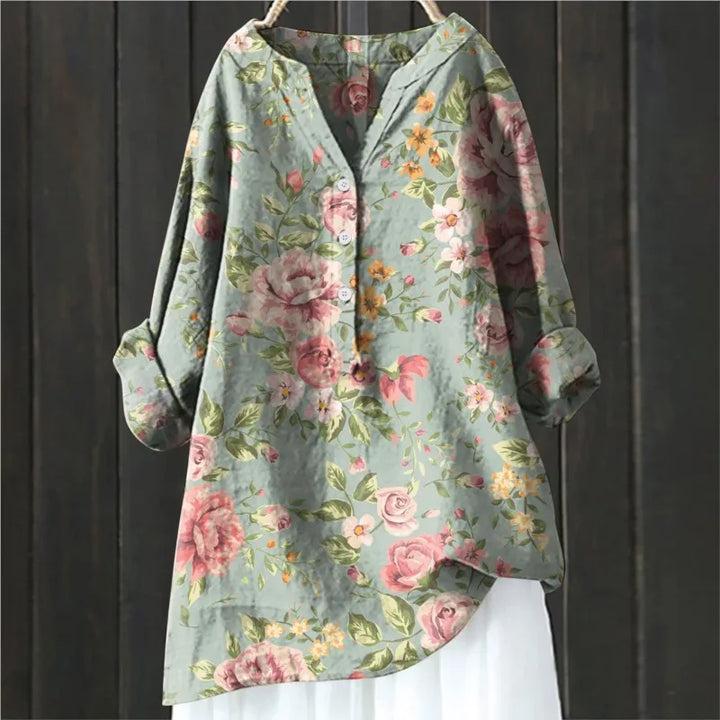 Elegante Blütenbluse in Rosen