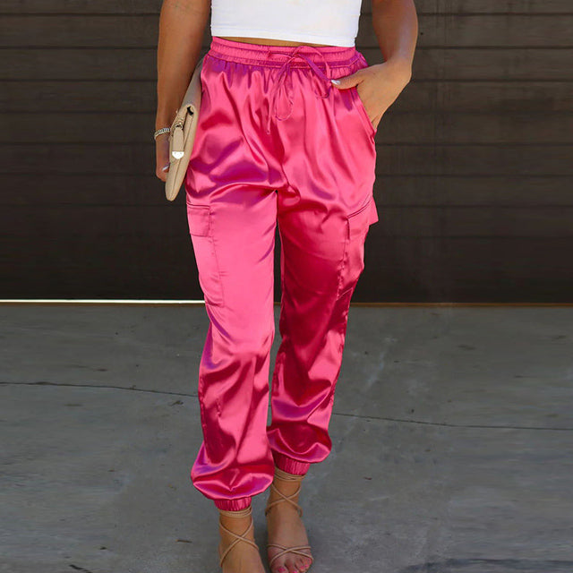 Elegante Cargo Hosen in Rosenrot