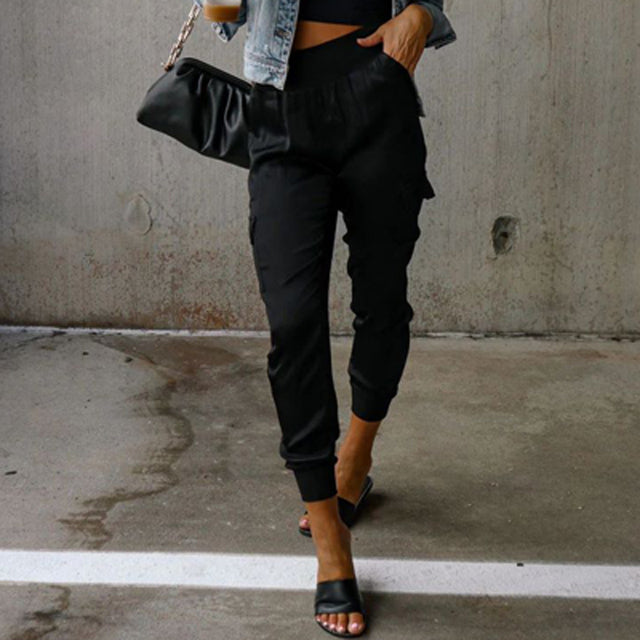 Elegante Cargo Hosen in Schwarz
