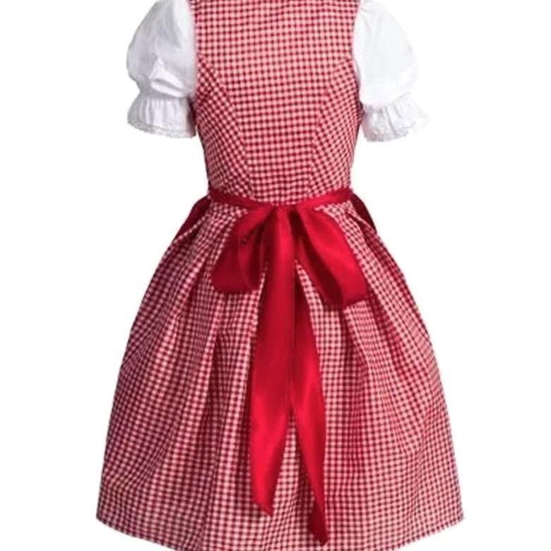 Elegante Damen Bluse Dirndl Trachtenset in Rot 4