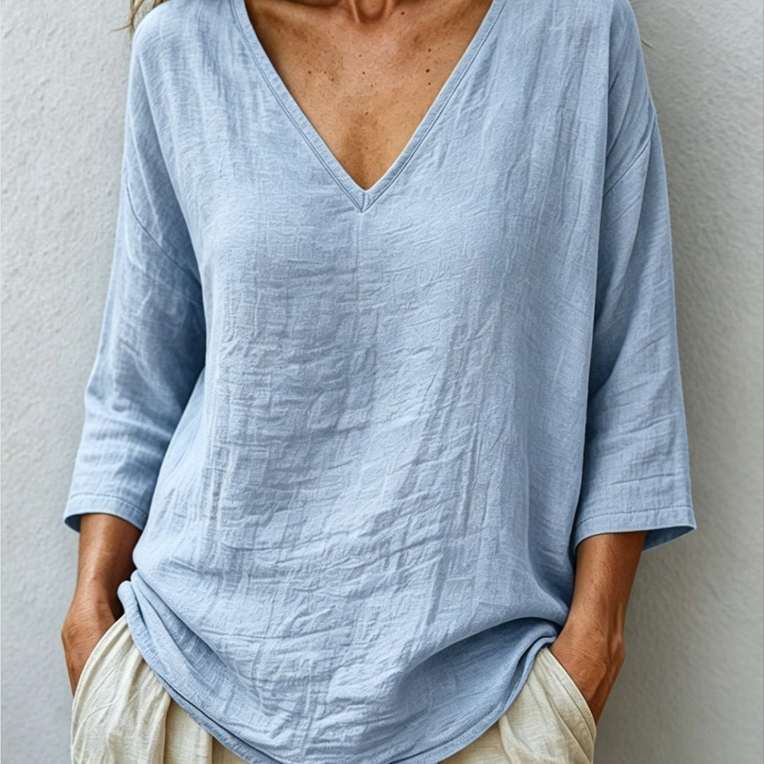 Elegante Damen Bluse Knitterfrei zum Alltag in Blau