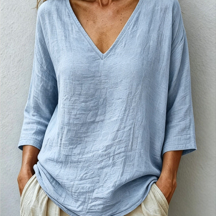 Elegante Damen Bluse Knitterfrei zum Alltag in Blau