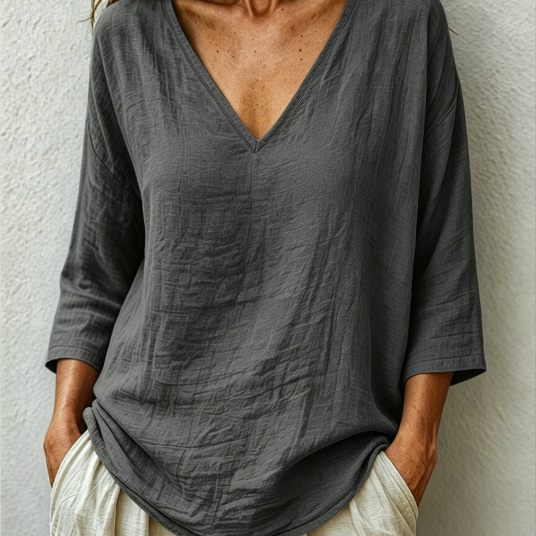 Elegante Damen Bluse Knitterfrei zum Alltag in Dunkelgrau