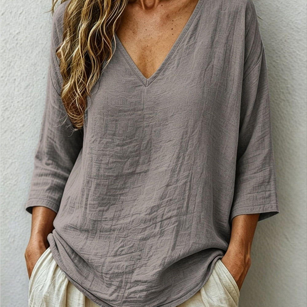 Elegante Damen Bluse Knitterfrei zum Alltag in Grau