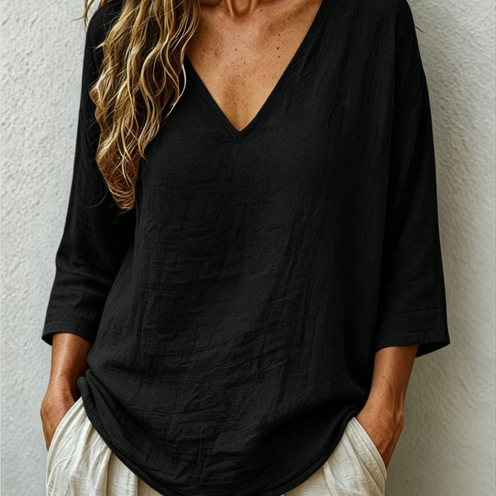 Elegante Damen Bluse Knitterfrei zum Alltag in Schwarz