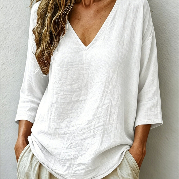 Elegante Damen Bluse Knitterfrei zum Alltag in Weiß