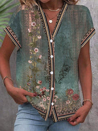Marlene | Elegante Damen Bluse mit Blumendruck