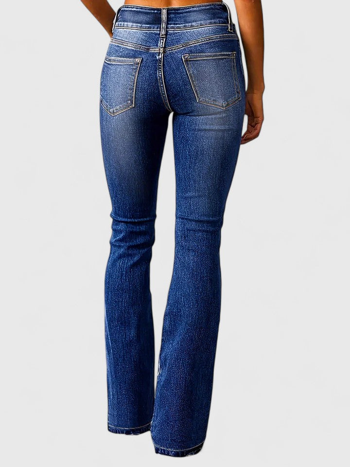 Elegante Damen Jeans mit Schlag (5)