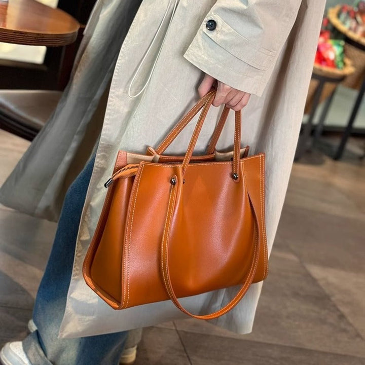 Elegante Damen Laptoptasche aus Veganleder in Sonnenuntergangsgelb