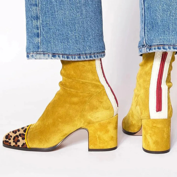 Elegante Damen Stiefeletten für jeden Tag in Gelb